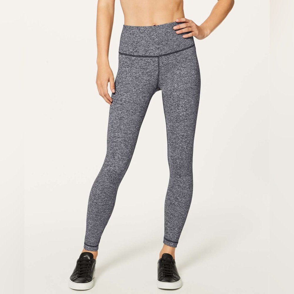 Lululemon Wunder Under HR 7/8 Tight 25” Heathered Black Luon Size 4
